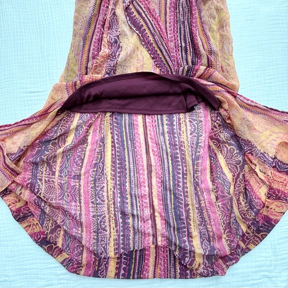 NWT Xhiliration crochet flowy burgundy red overlay maxi boho dress sz Med - Picture 6 of 16